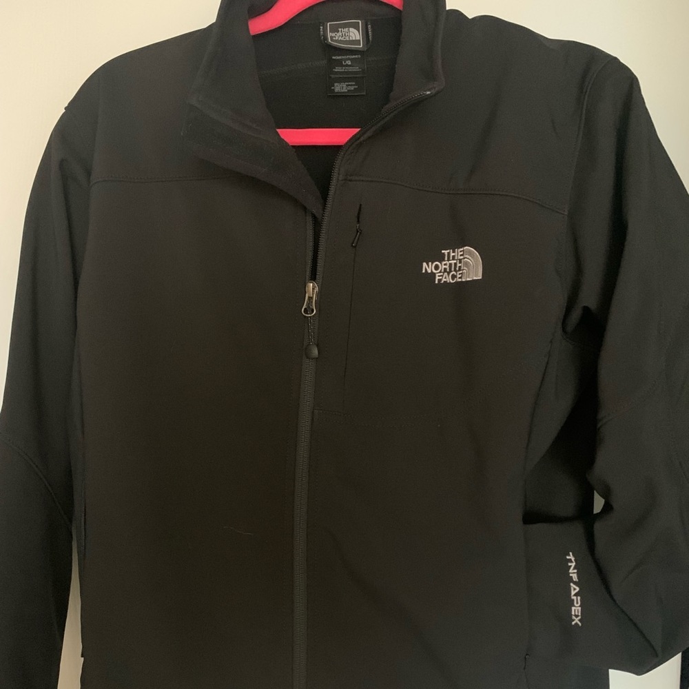 Black, Apex, heavier North Face jacket, size L